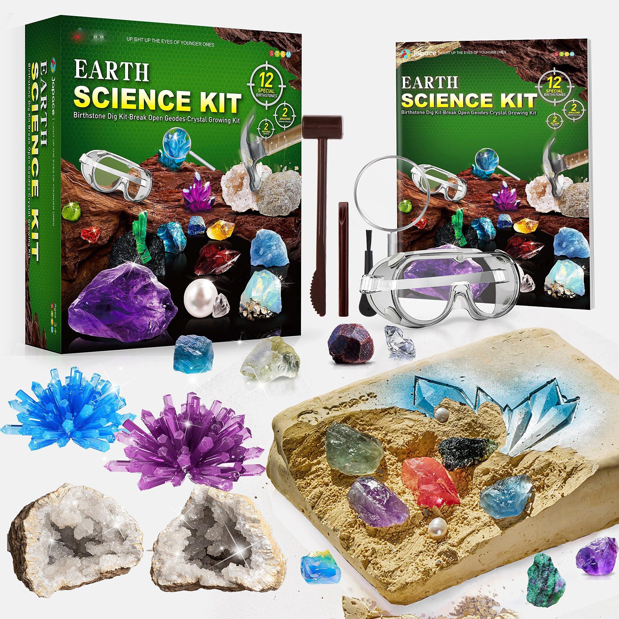 Activity-board  Ausgrabungsset für Kinder, STEM Wissenschaft Spielzeug Edelsteine Ausgrabung, Geoden zu brechen offen Set, Kristalle wachsen Kit 