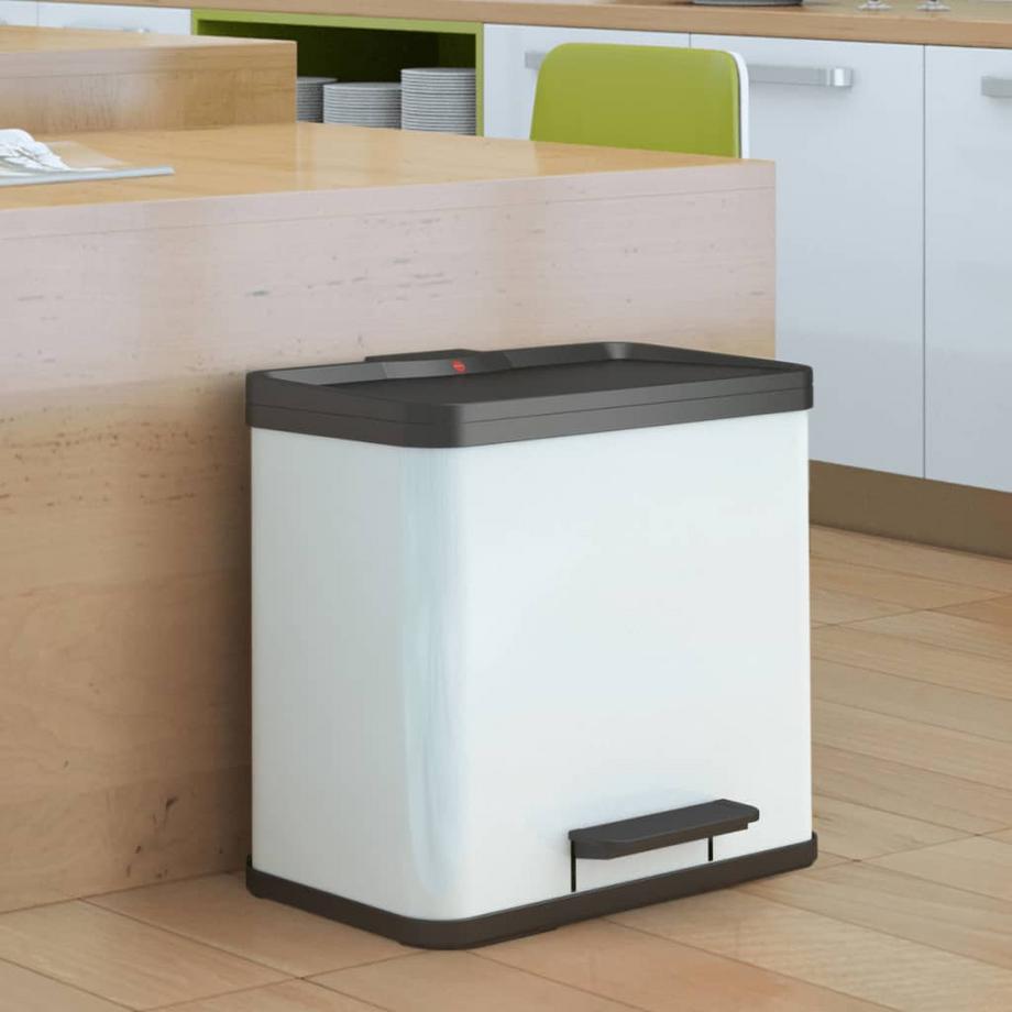 Hailo Collecteur de déchets à pédale Öko, trio Plus L, capacité 3 x 9 l  