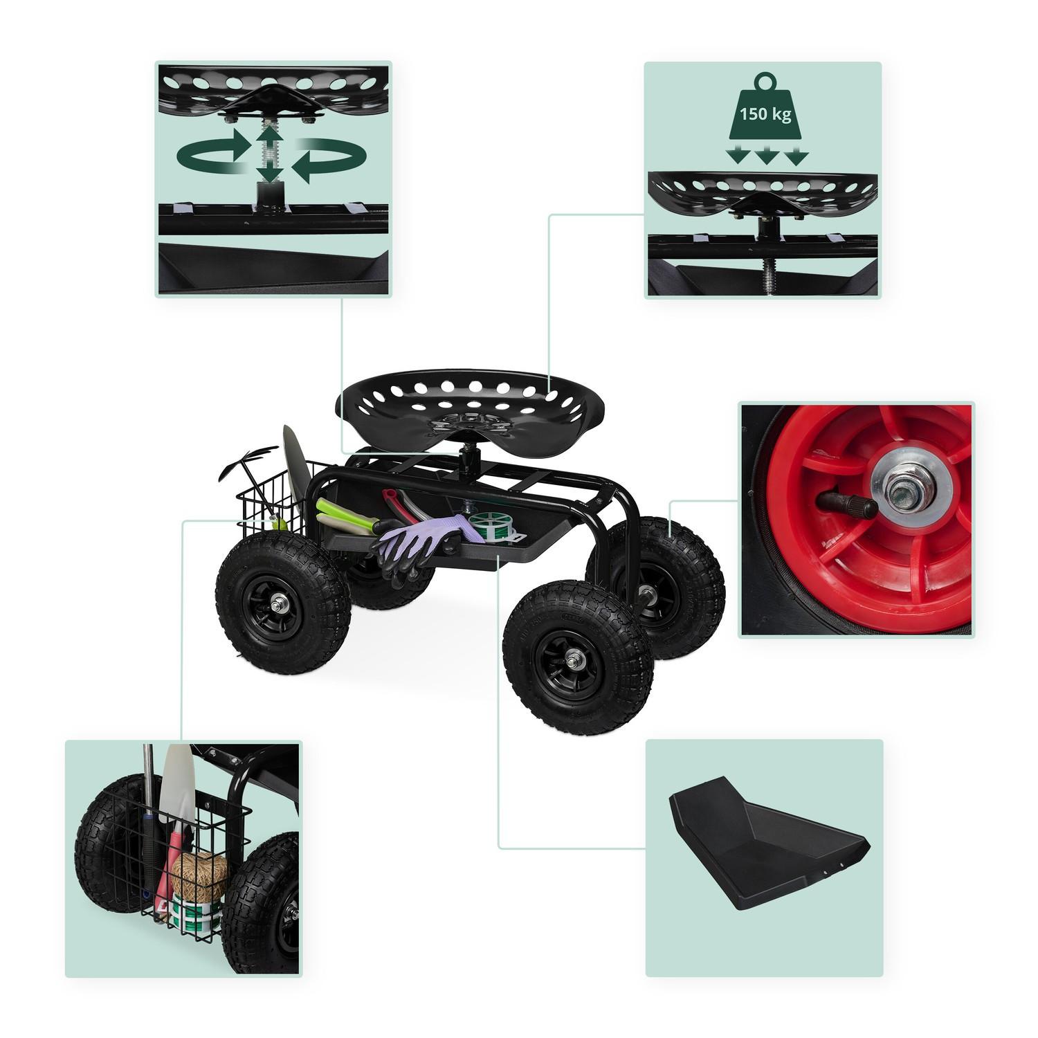 Northix Siège de jardin mobile avec rangement  