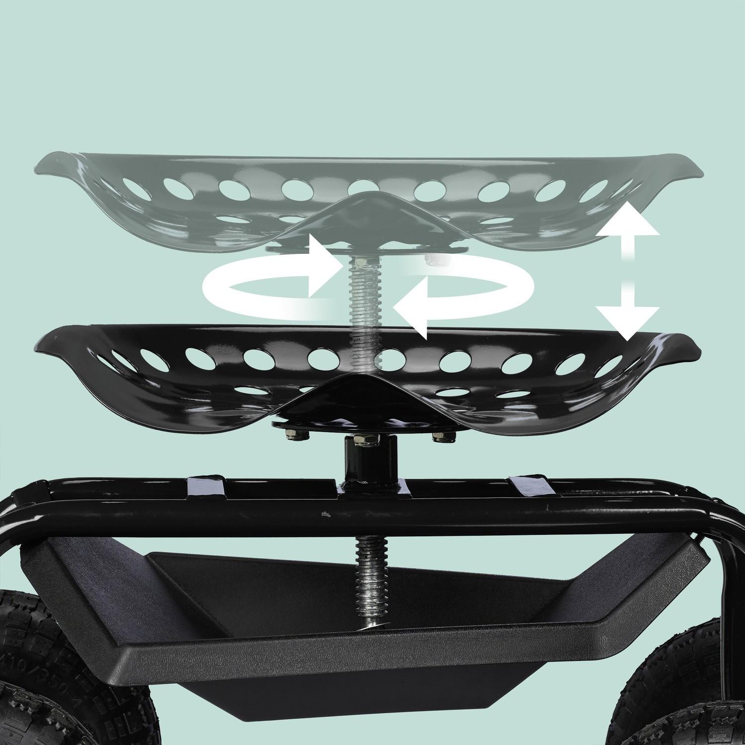 Northix Siège de jardin mobile avec rangement  