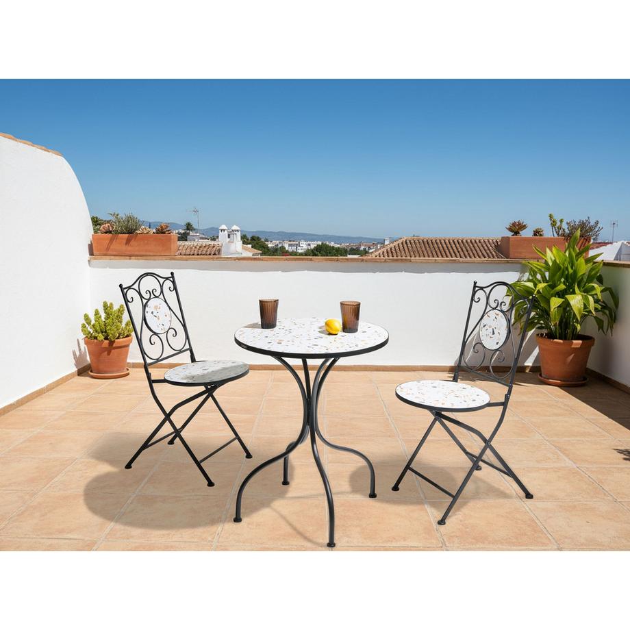 Beliani Outdoor Bistrotisch aus Eisen Mediterran ARTENA  