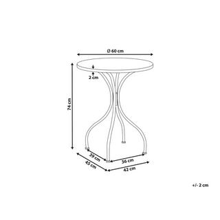 Beliani Table bistrot en Métal Méditerranéen ARTENA  