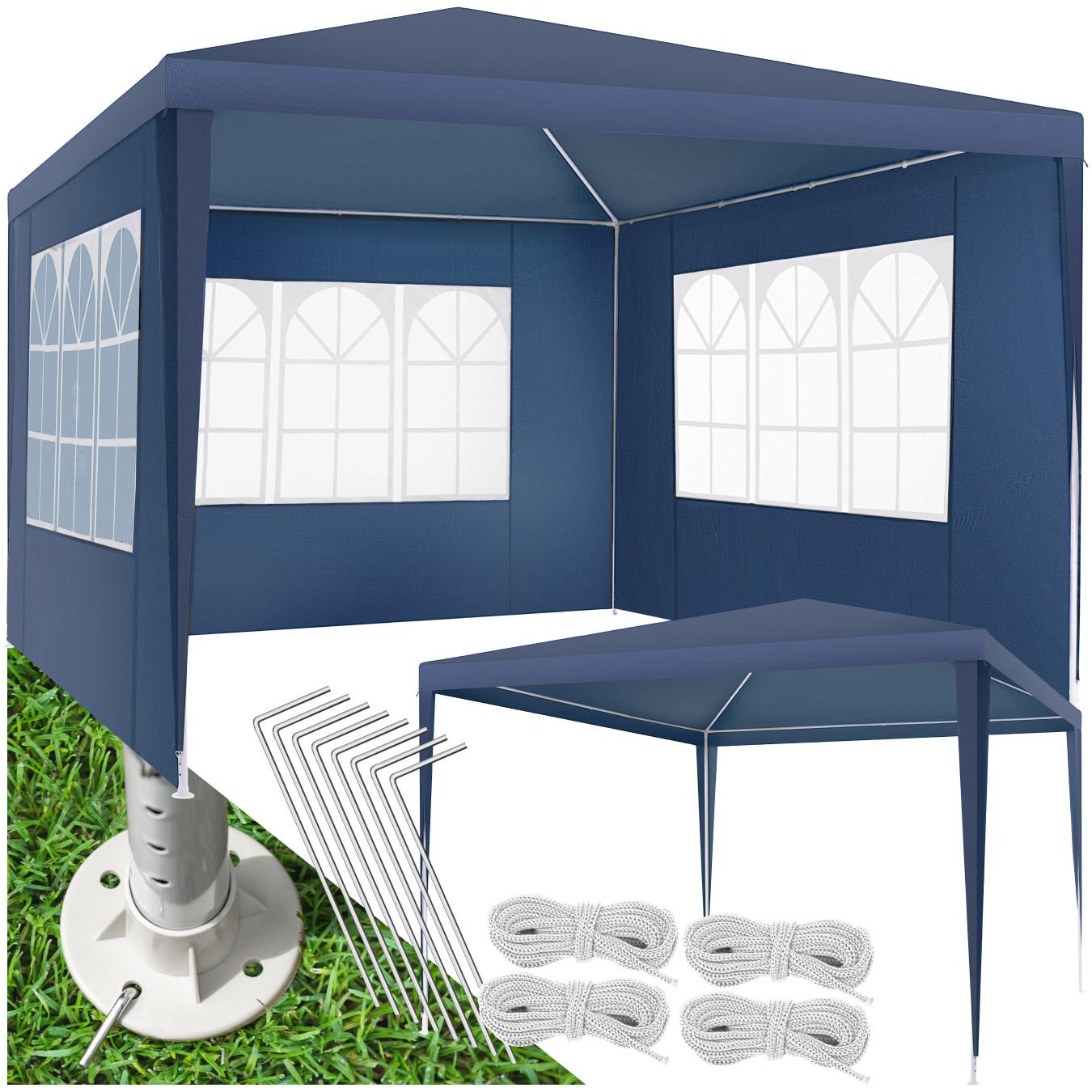 Tectake Gazebo Baraban 3 x 3 m con 3 pareti laterali  