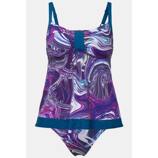 Ulla Popken  Tankini con design marmorizzato, coppe morbide e materiale riciclato 