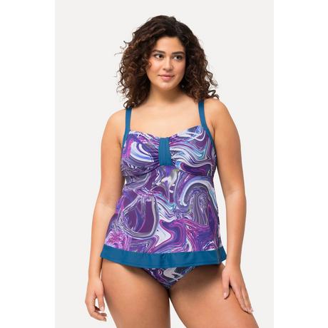 Ulla Popken  Tankini con design marmorizzato, coppe morbide e materiale riciclato 