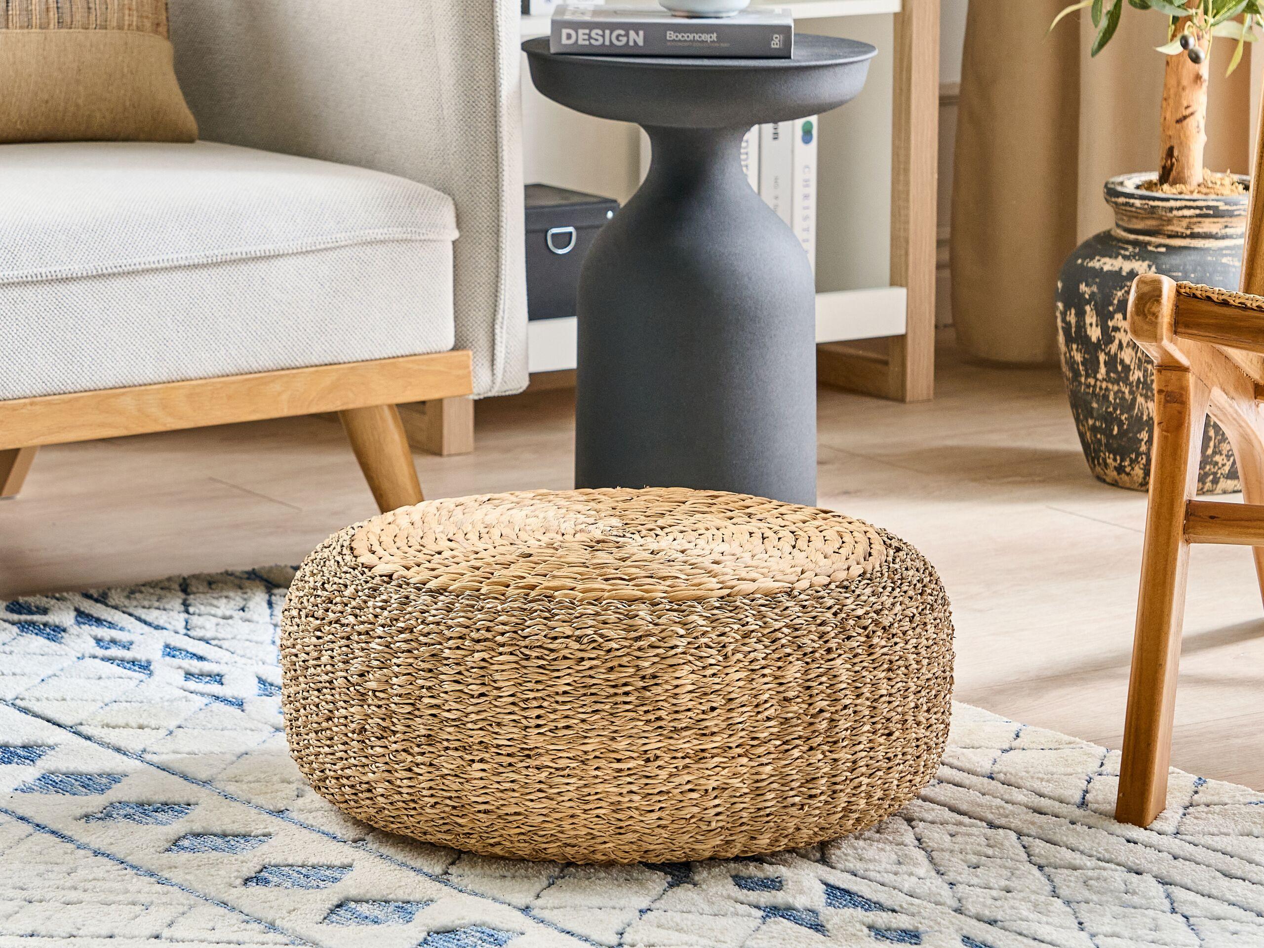 Beliani Pouf en Giacinto d'acqua Boho BACKAN  