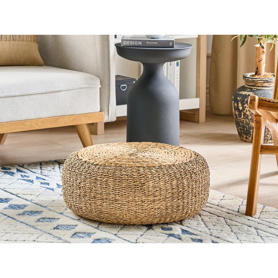 Beliani Pouf aus Wasserhyazinthe Boho BACKAN  