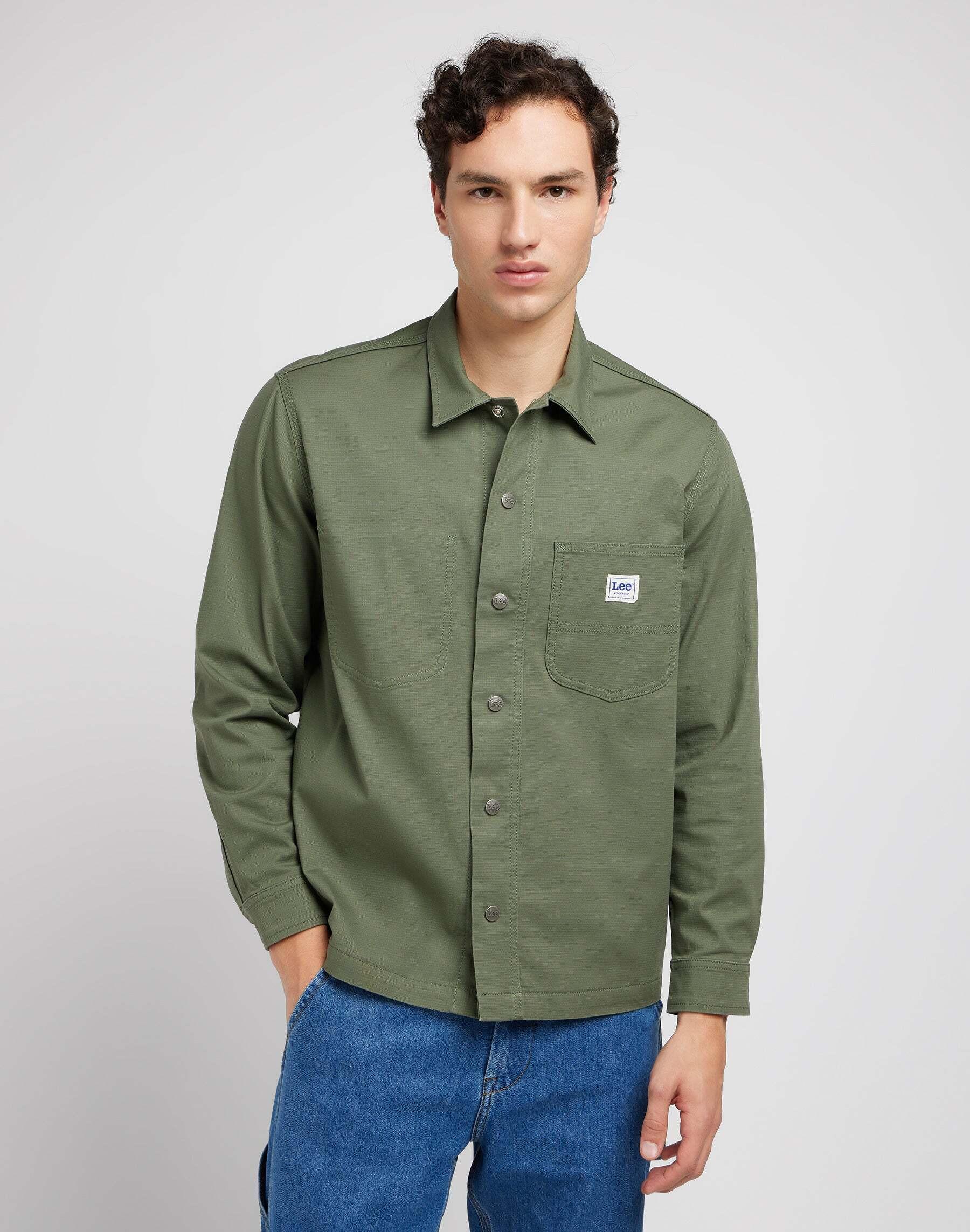 Image of Hemden Worker Overshirt Herren Grün L
