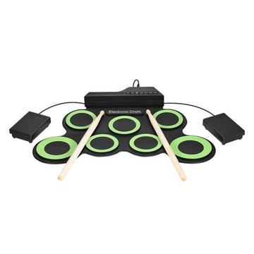 Tragbares elektronisches digitales Drum -Kit USB 7 Drum Pads Rollen Sie Silikon -Drum -Set auf