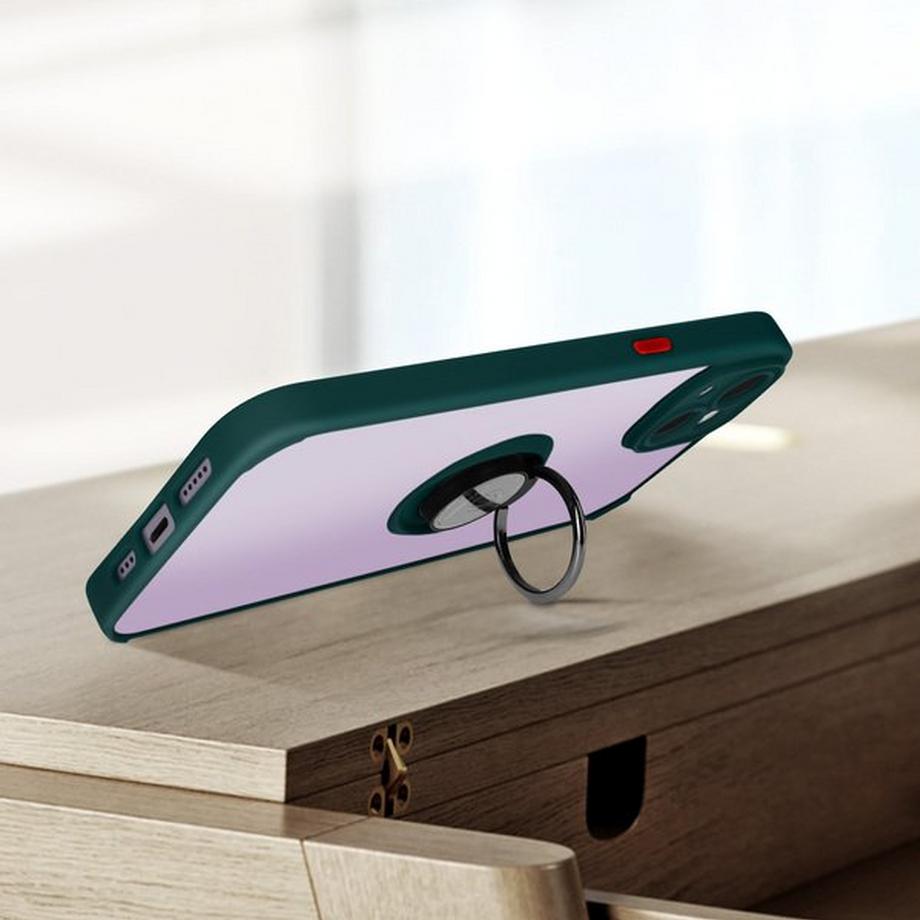 Avizar  Coque iPhone 14 Vert avec Anneau 