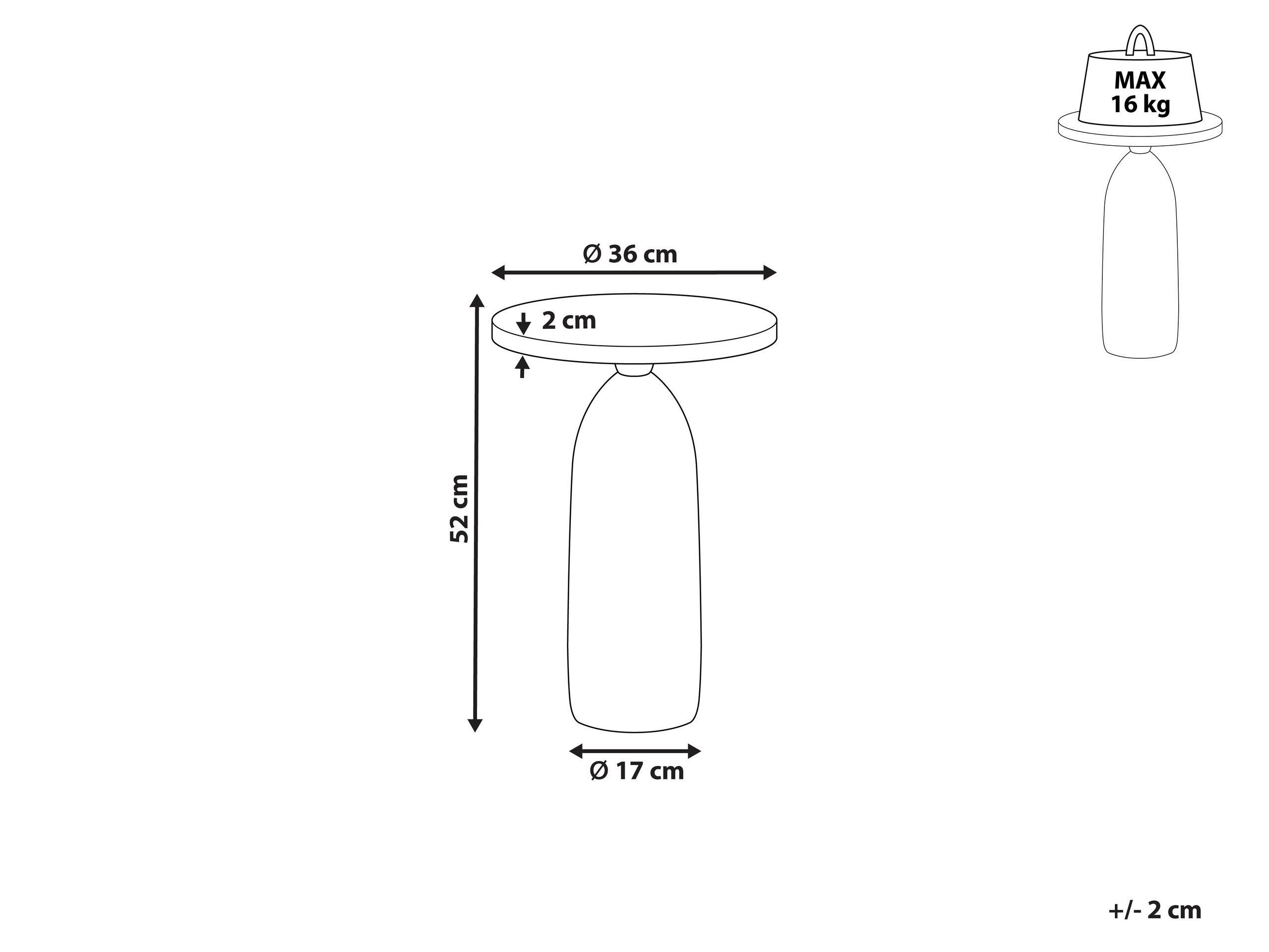 Beliani Table d'appoint en Aluminium Moderne TEKAPO  