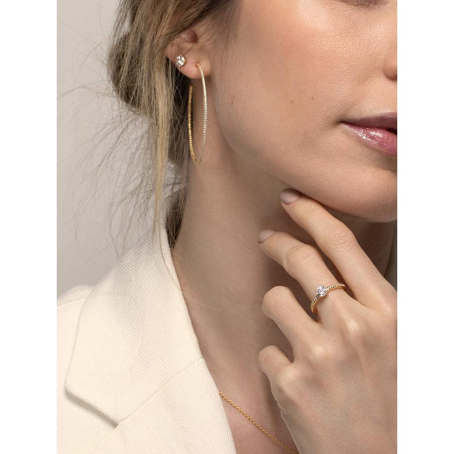 PHANTASYA  Creolen mit Zirkonia mittel 1432 Vergoldet 