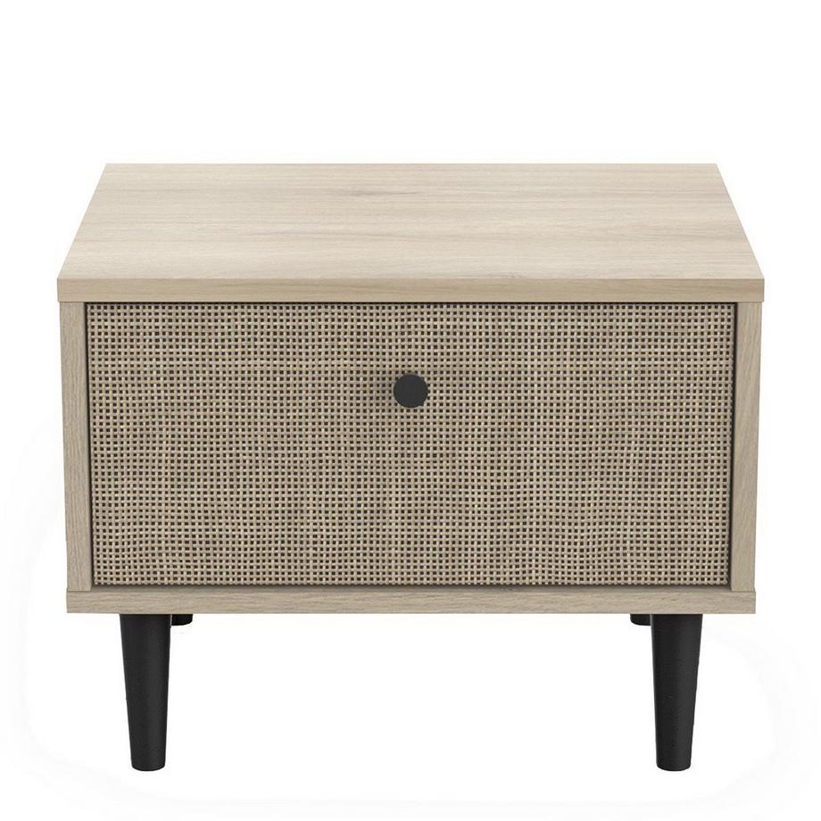 Calicosy Comodino 1 cassetto effetto rovere e rattan L44,6 cm - Saïgon  