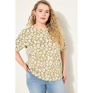 Studio Untold  T-shirt dal taglio oversize con scollo a girocollo, mezze maniche e stampa leopardata 