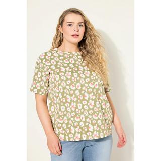 Studio Untold  T-shirt dal taglio oversize con scollo a girocollo, mezze maniche e stampa leopardata 