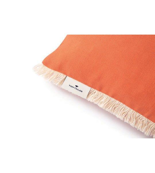 TOM TAILOR Fringed Cotton Federa Cuscino  