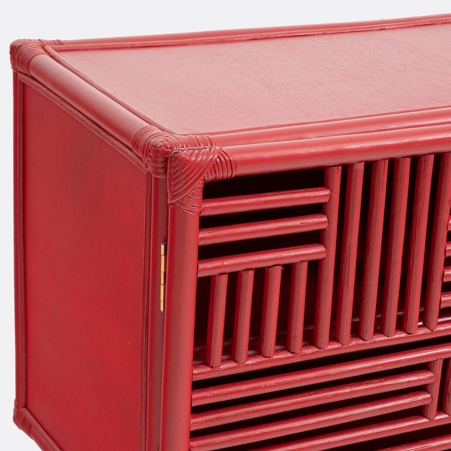 La Redoute Intérieurs  Buffet rouge en rotin 2 portes Kaguya 