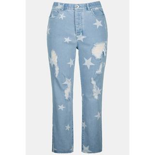 Studio Untold  Mom Jeans, 5-Pocket, geschnittener Saum, destroyed, Sterne 