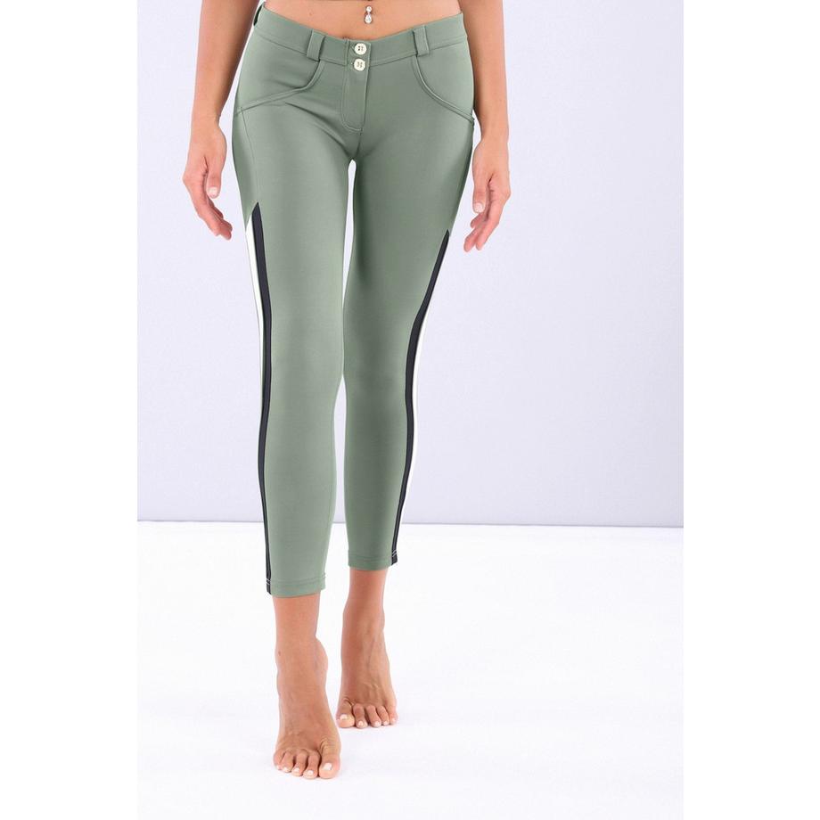 FREDDY WR.UP Skinny 7/8 Hose mit mittlerem Bund aus technischem Stoff mit Streifen  