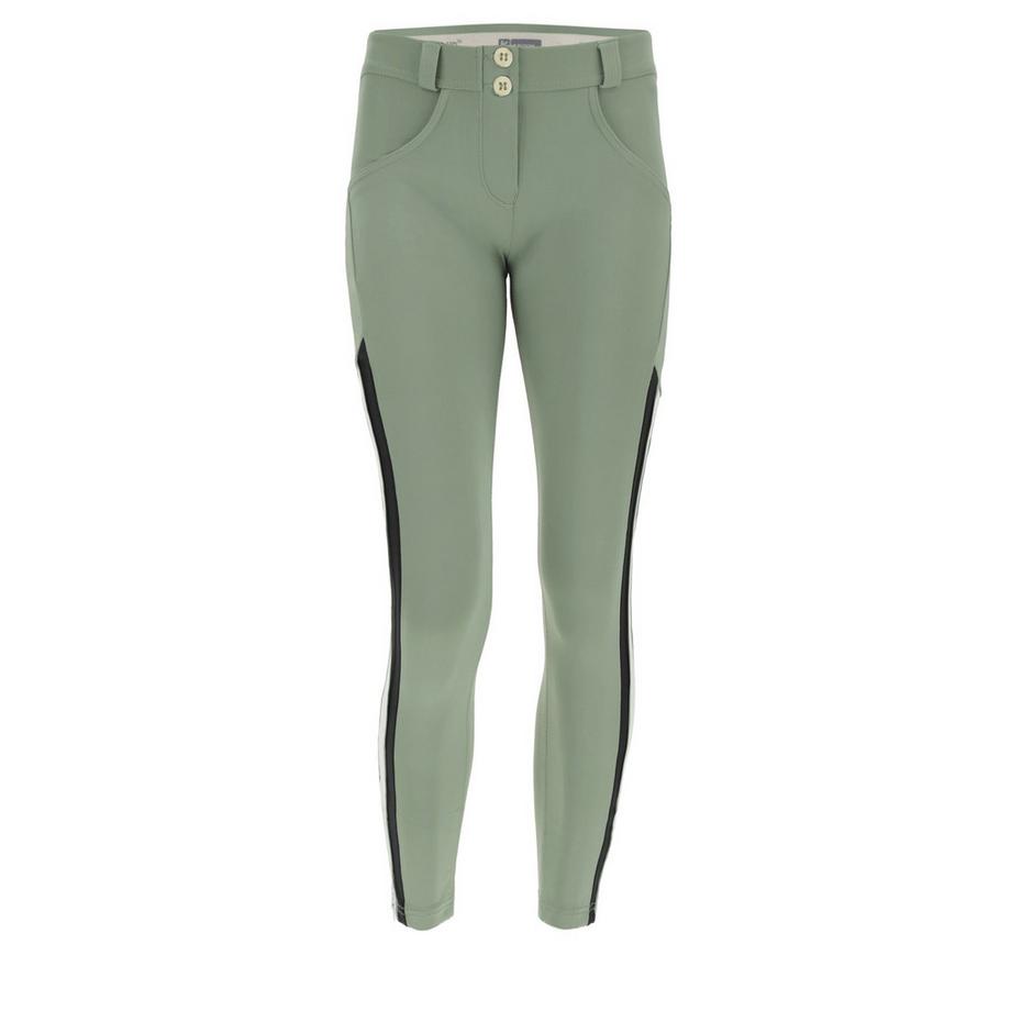 FREDDY WR.UP Skinny 7/8 Hose mit mittlerem Bund aus technischem Stoff mit Streifen  