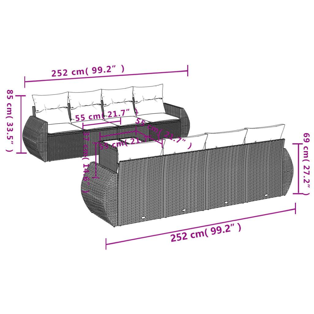 VidaXL set divano da giardino Polirattan  