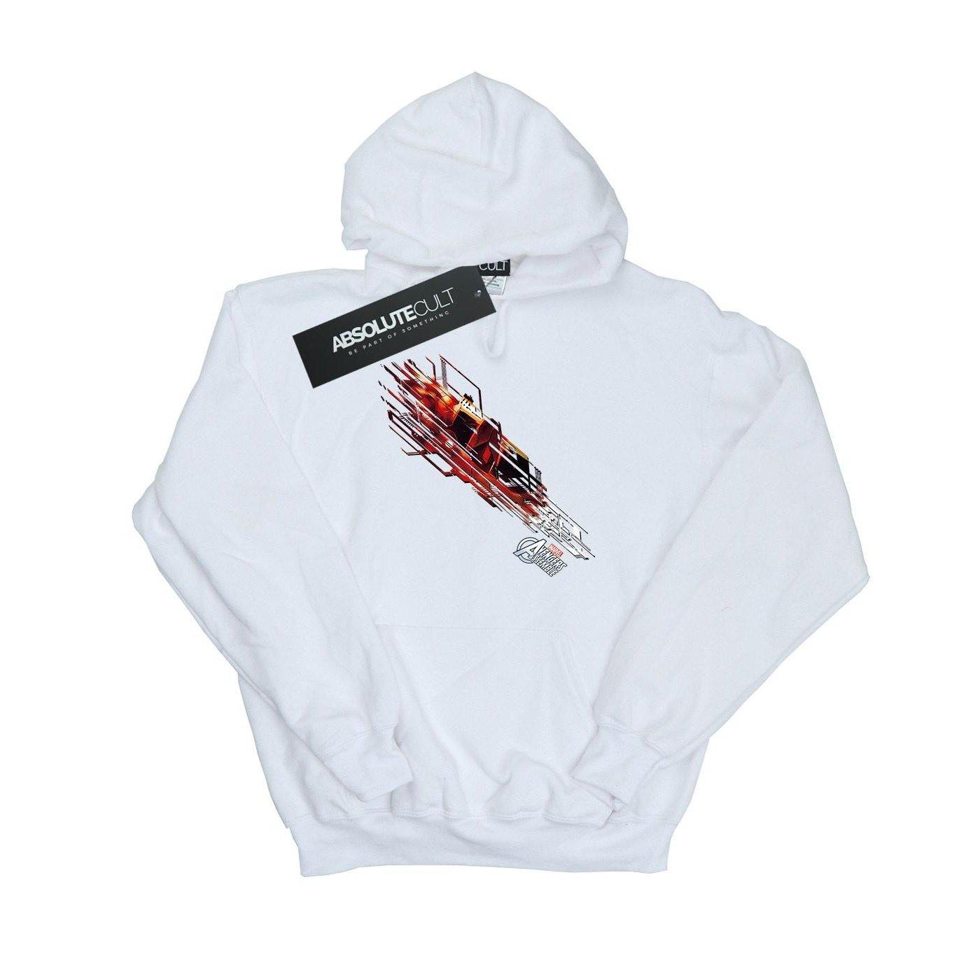 Image of Avengers Iron Man Shooting Burst Kapuzenpullover Damen Weiss S