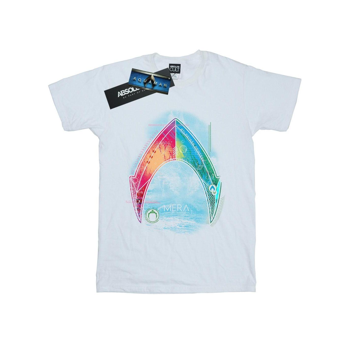 Image of Aquaman Mera Logo Tshirt Jungen Weiss 152-158