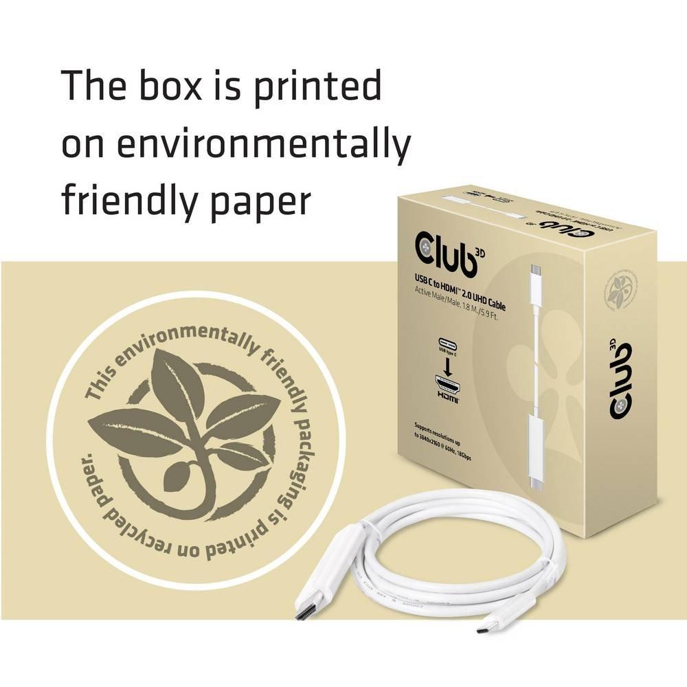 Image of Club 3D Kabel USB 3.1 Typ C St auf HDMI 2 UHD 1.8m* - Kabel - Digital/Daten