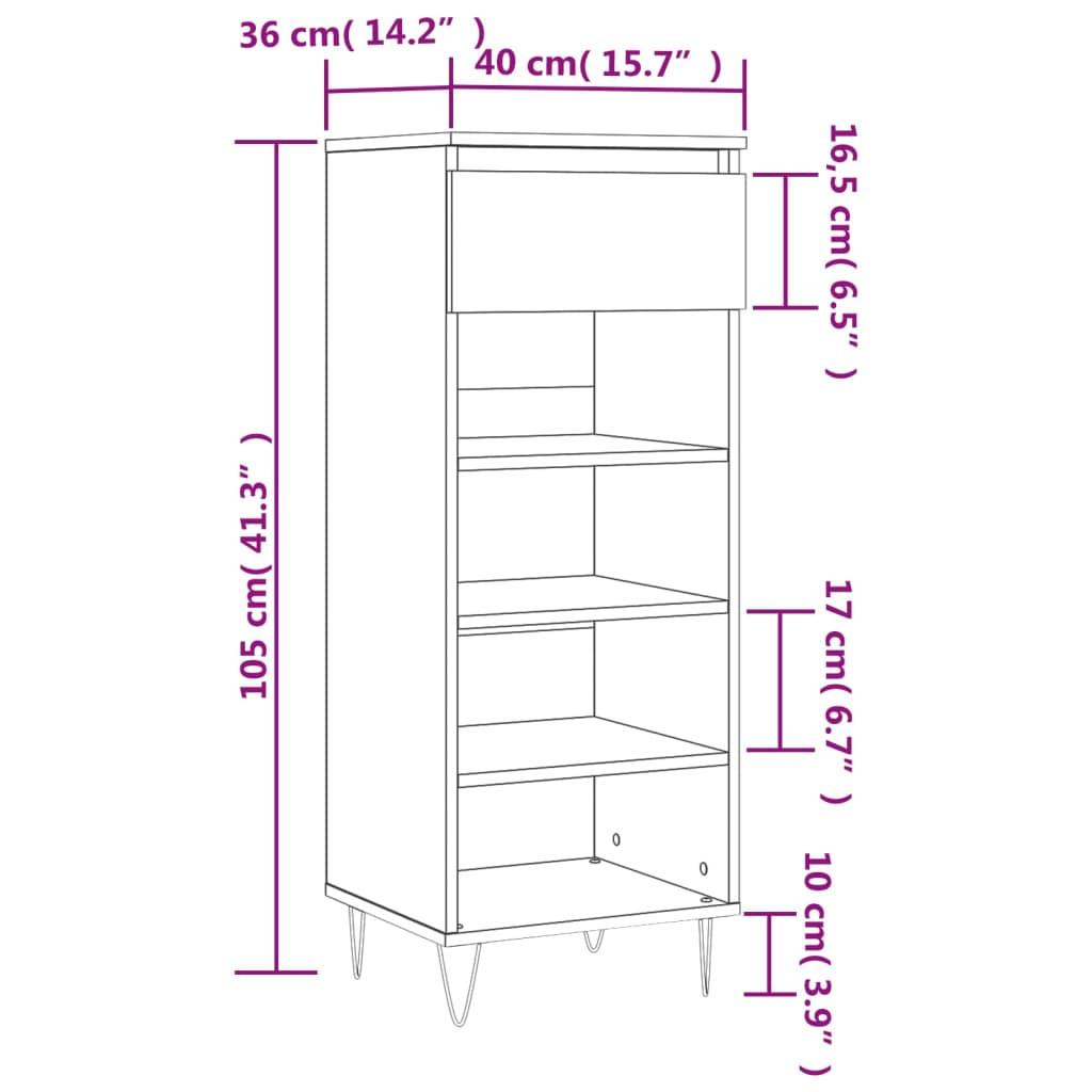 VidaXL Armoire à chaussures bois d'ingénierie  