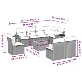 VidaXL Garten sofagarnitur poly-rattan  