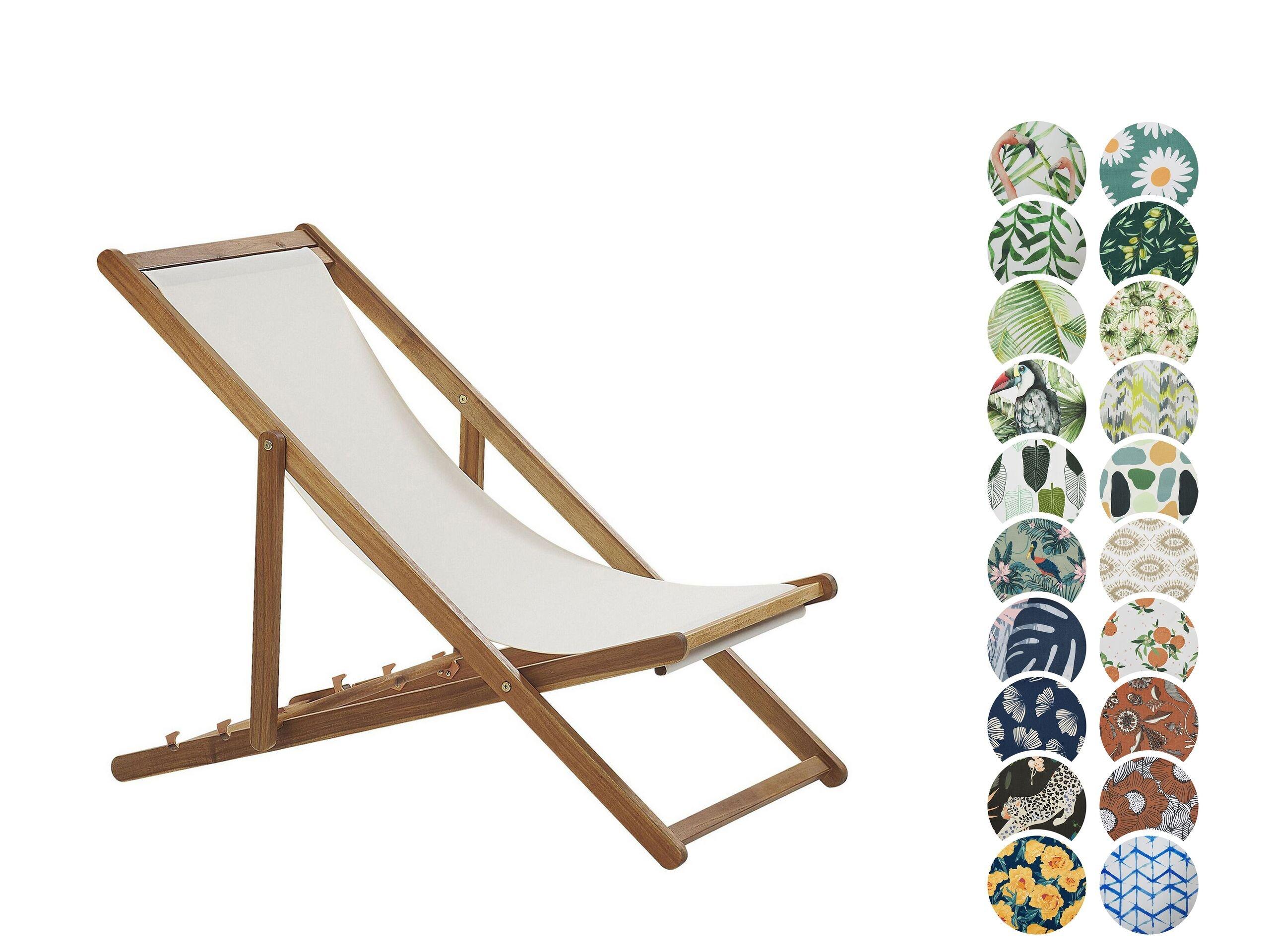 Beliani Klappbarer Liegestuhl aus Stoff Skandinavisch ANZIO  