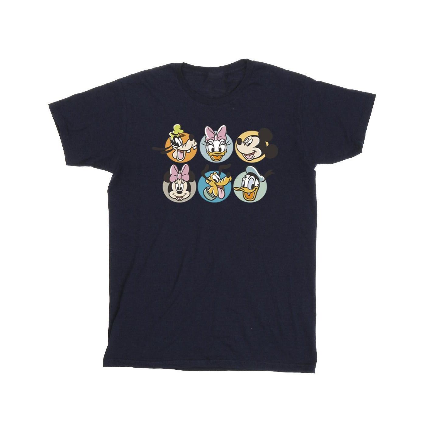 Image of Mickey Mouse And Friends Faces Tshirt Unisex Marine 128