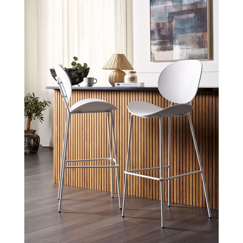 Beliani Lot de 2 chaises de bar en Polypropylène Scandinave SHONTO  