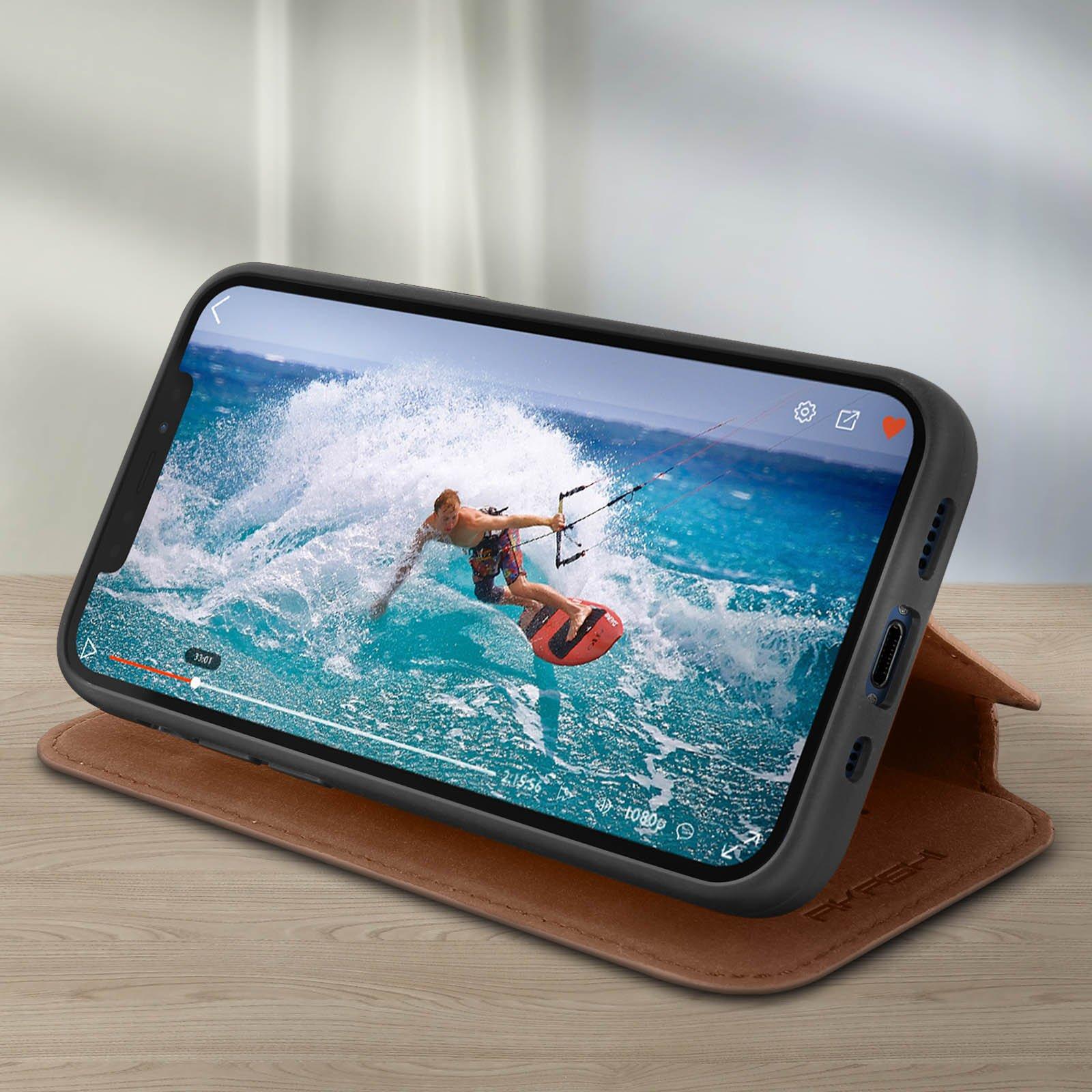 Akashi  Akashi Lederetui iPhone 12 Mini Braun 