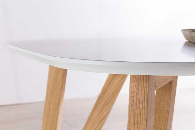 mutoni Table à manger en chêne blanc 120x80  