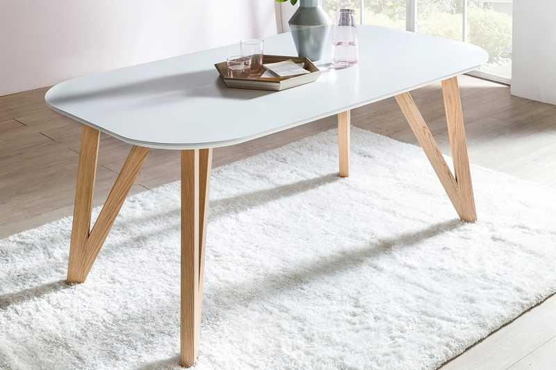 mutoni Tavolo da pranzo in rovere bianco 120x80  