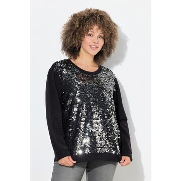 Sweatshirt, Pailletten, Oversized, Rundhals, Langarm