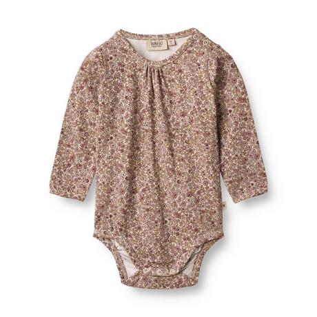 Wheat  Baby Body Liv grey rose flowers 