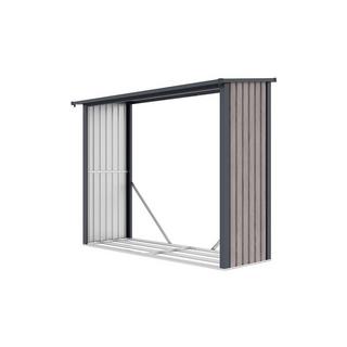 Vente-unique Casetta per legna 4,1 m3 L.242 x P.89 x H.190 cm in Acciaio galvanizzato effetto legno 4,9 stere - WINWOOD  