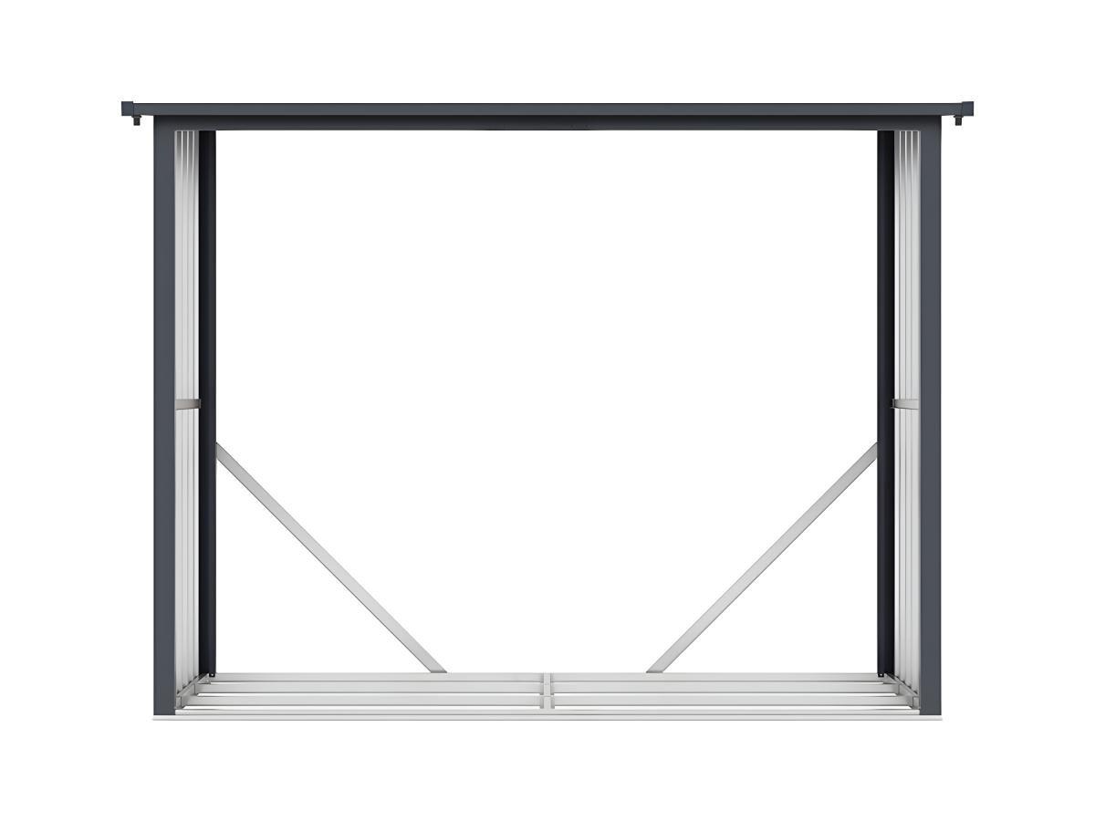 Vente-unique Casetta per legna 4,1 m3 L.242 x P.89 x H.190 cm in Acciaio galvanizzato effetto legno 4,9 stere - WINWOOD  