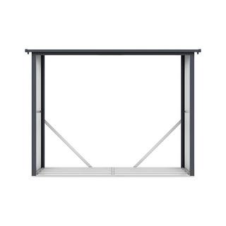 Vente-unique Casetta per legna 4,1 m3 L.242 x P.89 x H.190 cm in Acciaio galvanizzato effetto legno 4,9 stere - WINWOOD  