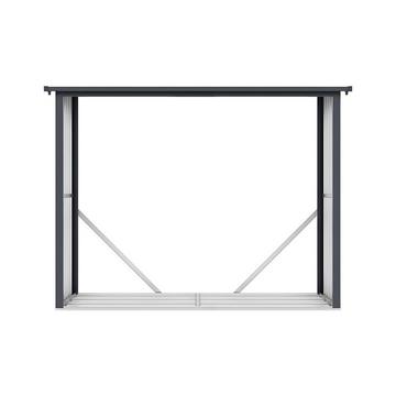 Casetta per legna 4,1 m3 L.242 x P.89 x H.190 cm in Acciaio galvanizzato effetto legno 4,9 stere - WINWOOD