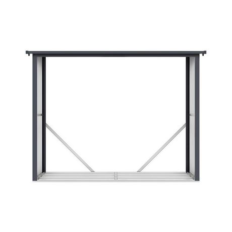 Vente-unique Casetta per legna 4,1 m3 L.242 x P.89 x H.190 cm in Acciaio galvanizzato effetto legno 4,9 stere - WINWOOD  