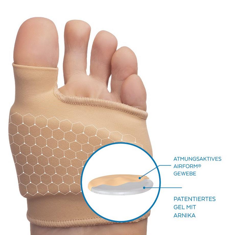 PODERM  Hallux valgus & Plantarschmerzen Doppelter Schutz - Größe S - Von Podologen empfohlen - 100 % natürlich und vegan - Swiss Made 
