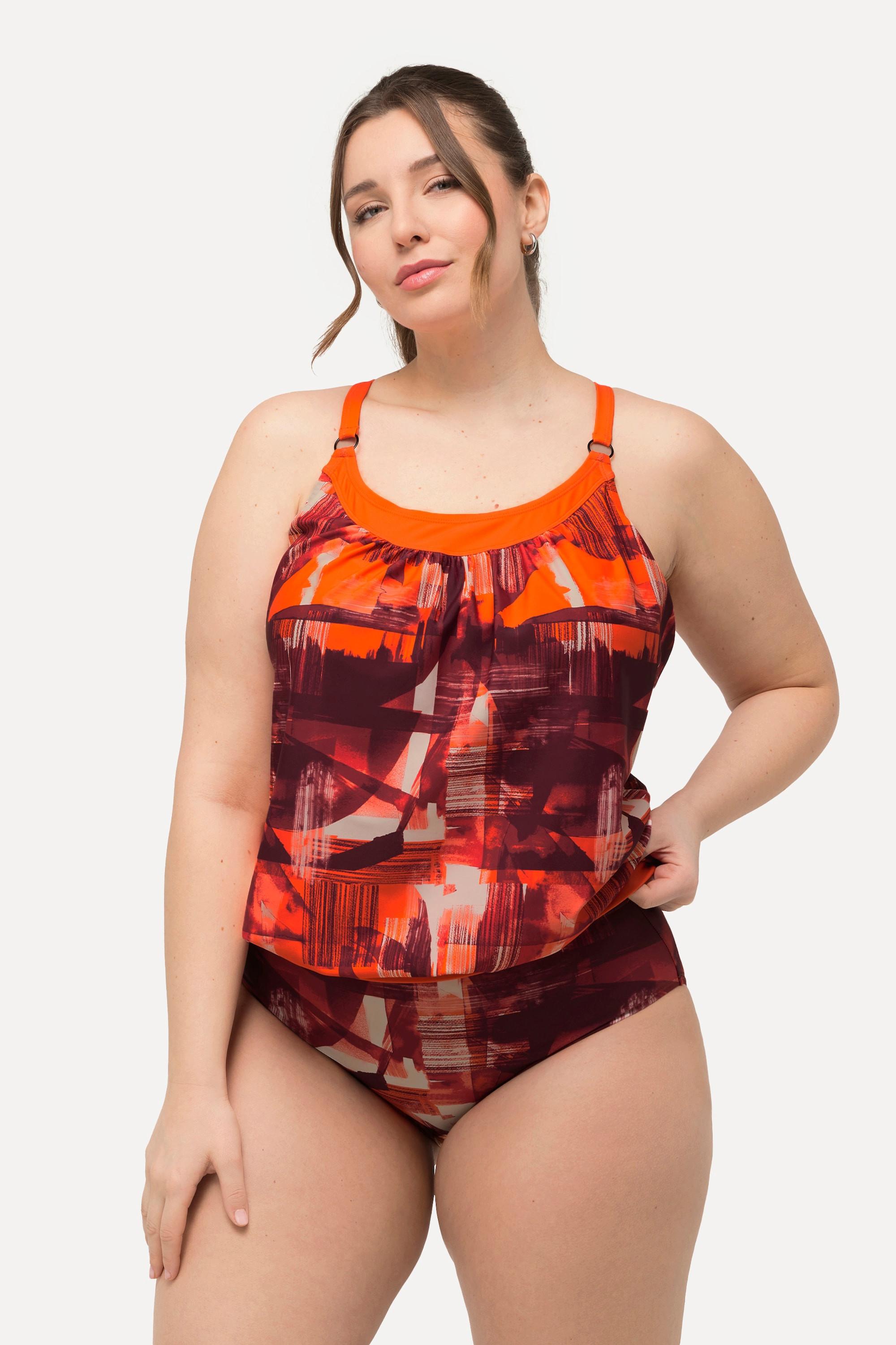 Ulla Popken  Tankini con top lungo, coppe morbide e spalline regolabili 