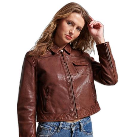 Superdry Veste cuir moto femme Desert acheter en ligne MANOR