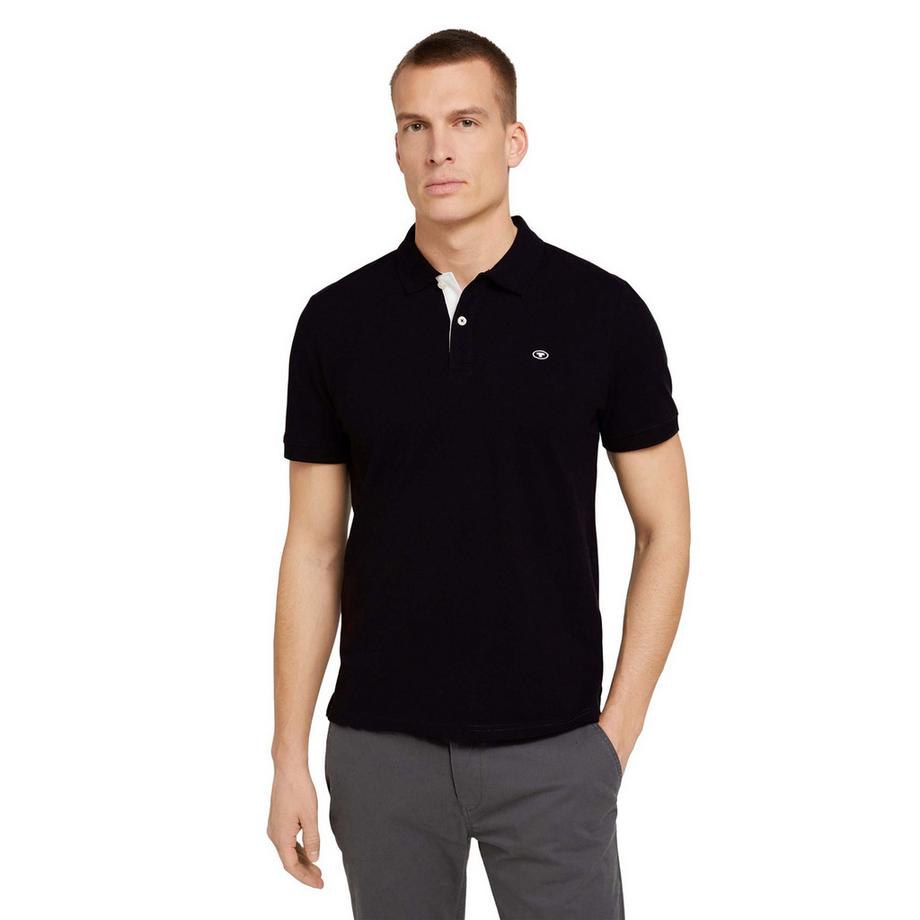 TOM TAILOR Polo  Pack de 1 Confortable à porter-Basic Polo With Contrast  
