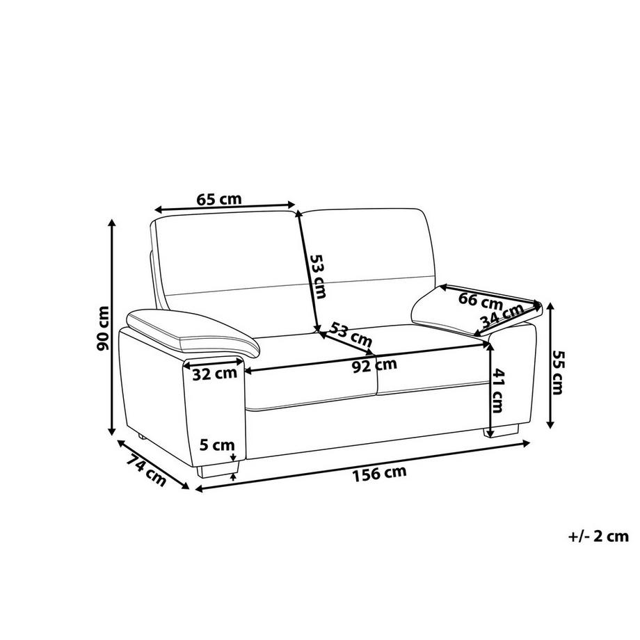 Beliani 2 Sitzer Sofa aus Kunstleder  VOGAR  