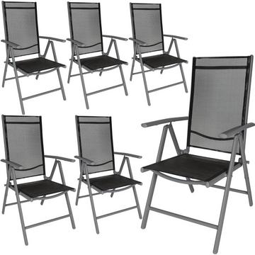 6 sedie da giardino in alluminio pieghevoli