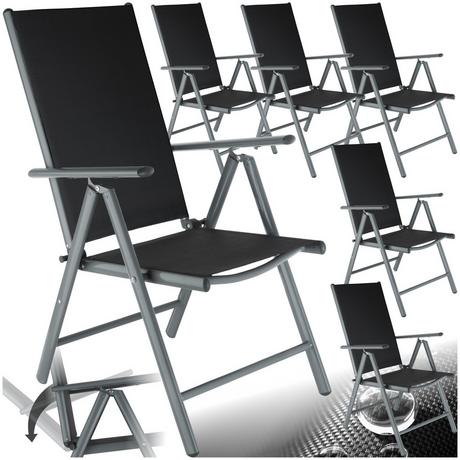 Tectake Lot de 6 chaises de jardin pliantes  
